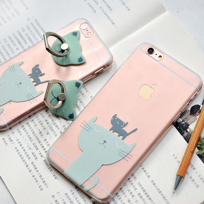冇心良品 原创设计两只小猫系列 苹果iphone6手机保护套