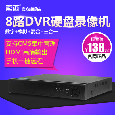 8路网络硬盘录像机 数字百万高清NVR4路1080P手机远程监控主机DVR