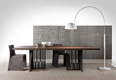 北欧创意简约电脑桌美式loft复古实木餐桌办公桌铁艺工作台会议桌