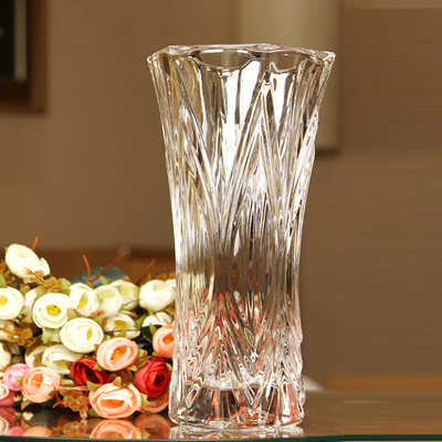 bingyi包免邮大号透明水晶品质玻璃花瓶富贵竹大方口花器免运费