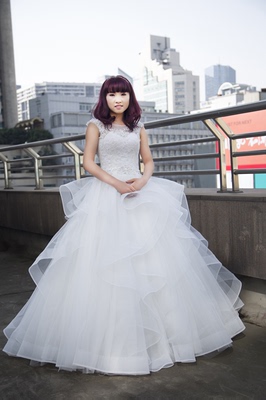 2015年新款婚纱礼服甜美风立体裁剪vera王风格婚纱礼服高级定制
