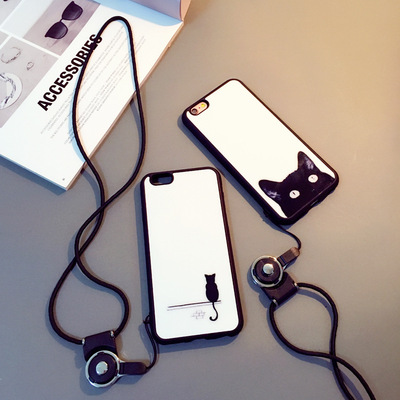iphone6SPlus手机壳 苹果6s4.7挂绳防摔软硅胶软壳 情侣手机壳