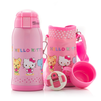 hello kitty儿童保温杯带吸管杯套大容量可爱女学生宝宝直饮水壶