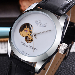 正品牌镂空全自动机械手表男士无刻度个性休闲腕表防水品质男表
