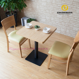 新款 实木桌椅  奶茶店桌椅 咖啡厅西餐厅餐桌椅组合 甜品店桌子