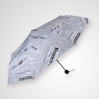 包邮 报纸伞 超强防风创意伞折叠雨伞 欧美英伦风个性三折晴雨伞