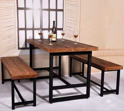 美式复古铁艺餐桌椅客厅餐桌餐椅咖啡店奶茶店小吃店餐桌椅组合