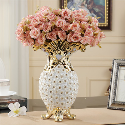 欧式干花花瓶摆件 创意客厅餐桌酒柜电视柜台面插花 家装饰品大号