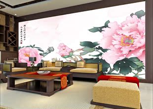 水墨画3D中国风壁画电视背景墙纸酒店大堂餐厅客厅无缝无纺布壁纸
