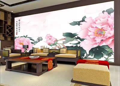 水墨画3D中国风壁画电视背景墙纸酒店大堂餐厅客厅无缝无纺布壁纸