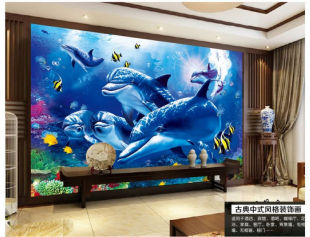 大型壁画壁纸3D海底世界卧室客厅电视高清晰背景墙大型装饰设计