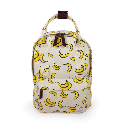 独家 超童趣 可爱香蕉 圆形手提搭扣双肩两用包帆布书包