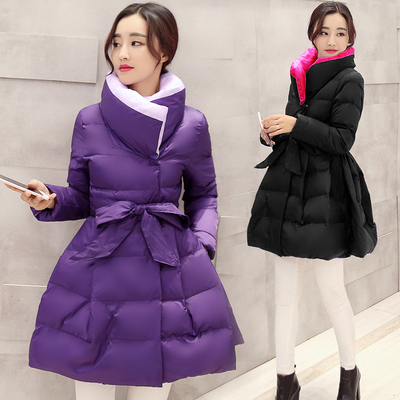 欧洲站2015欧货新款韩版棉衣女中长款修身显瘦加厚保暖时尚外套潮