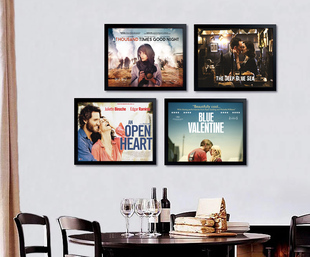 电影海报挂画现代简约客厅餐厅清新走廊有框画背景墙装饰画墙壁画