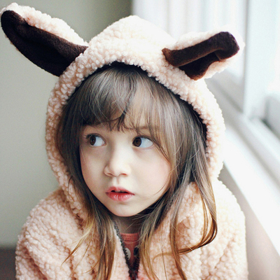 2015新款冬装棉衣女童兔子外套韩国韩版童装中小童摇粒绒上衣