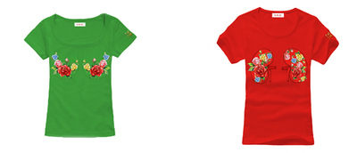 红男绿女——[红配绿]系列之二手玫瑰单元刺绣T恤