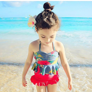 2016可爱韩版大小女童泳衣儿童分体 连体 宝宝蛋糕裙式套装比基尼