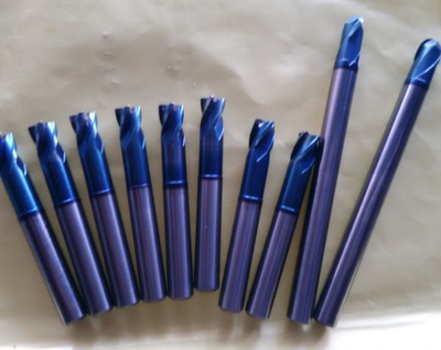 数控立铣刀/二手进口高硬度蓝色YG涂层合金铣刀/8R0.5*60L，8*100