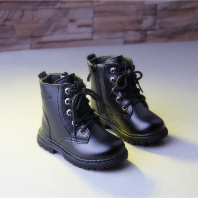 自留~韩版童鞋2015冬季新款男女童软皮马丁靴子儿童高帮皮鞋 加绒