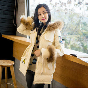 冬季2015冬装大码外套女韩版大毛领羽绒服女款加厚中长款潮