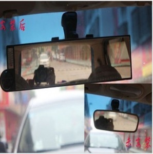 爱车一族汽车用品汽车后视镜带指南球温度计三合一大视野镜曲面镜