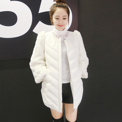新款2014冬装韩版女式羽绒棉衣棉服中长款加厚棉袄大码修身外套潮