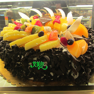 潍坊全利来名牌蛋糕店速递10寸巧克力水果欧式生日蛋糕潍坊蛋糕店