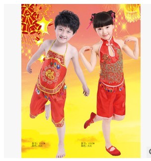 六一儿童演出服男女童民族舞蹈服 幼儿古装肚兜比赛表演服中国风