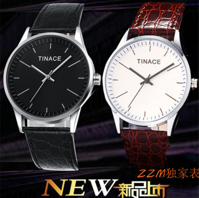 TINACE品牌皮带学生石英表简约复古时尚潮流男手表包邮精美