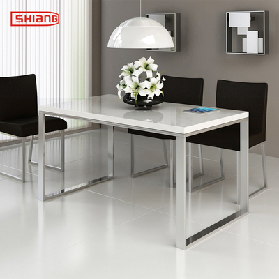 室尚北欧极简大理石餐桌不锈钢餐桌小户型饭桌现代简约餐桌椅组合