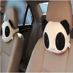 毛绒熊猫头枕 汽车用品 卡通头枕 头枕