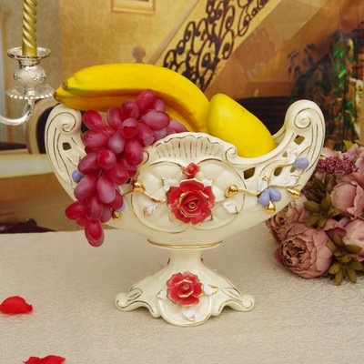 奢华新款欧式陶瓷水子时尚创意家居客厅装饰摆件个性糖干果盘