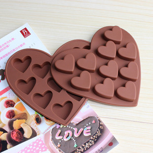 供应DIY烘培 巧克力模 冰格冰块模具爱心饼干10连小爱心 蛋糕模