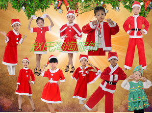 新款儿童圣诞节服装男童女童圣诞老人装扮服幼儿圣诞服演出表演服