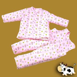 纯手工儿童婴儿宝宝纯棉花棉衣棉袄棉裤加厚两件套分体针织套装