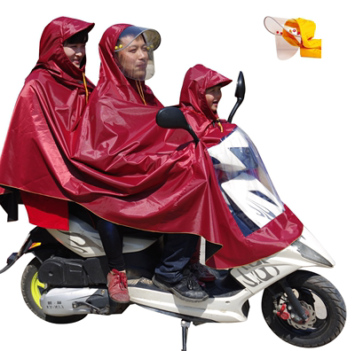 母子雨衣电动车自行车加厚加大加肥单双人雨披摩托车三人雨衣包邮