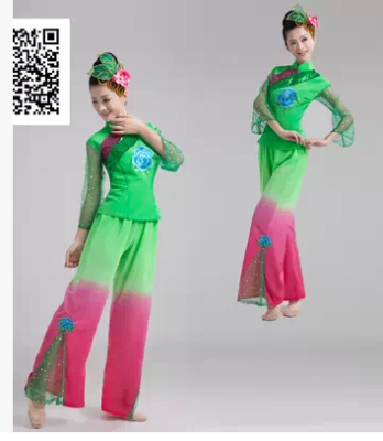 新款2014新款秧歌服装民族现代舞蹈演出服女装古典扇子舞表演服装