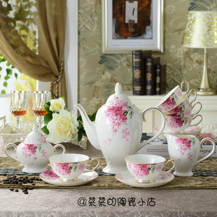 高档欧式咖啡杯壶创意陶瓷壶咖啡壶套具英式下午茶具套装新婚礼品