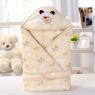 包邮 加厚婴童抱被新生儿包被抱毯 纯棉宝宝抱被秋冬款适合0-6月