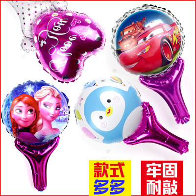 儿童生日派对装扮生日气球手持气球玩具气球铝箔卡通球拍气球多款