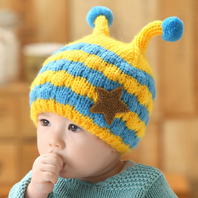 韩国婴儿帽子3-6-12个月男女宝宝帽子套头针织纯棉帽儿童帽秋冬