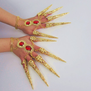 新款肚皮舞饰品手链  手环印度舞指套 千手观音指甲套 舞蹈配饰品