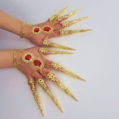 新款肚皮舞饰品手链  手环印度舞指套 千手观音指甲套 舞蹈配饰品