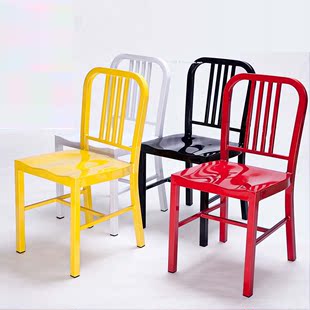 餐椅铁皮椅子海军椅简约休闲酒吧椅咖啡椅靠背椅快餐厅铁艺椅特价