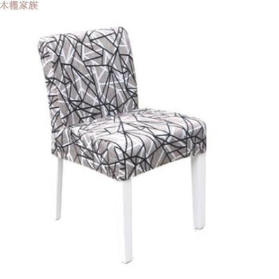 餐椅实木软包椅子可拆洗现代简约板式时尚休闲座椅902黑白线条