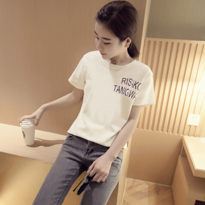 韩国T恤女夏2016新款印花学生短袖体恤大码女装宽松半袖女上衣服