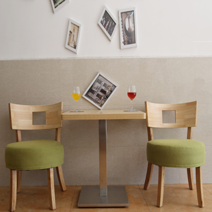 小清新田园风格咖啡厅桌子椅子 西餐厅奶茶店茶餐厅原木桌椅组合