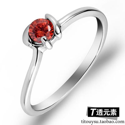 日韩时尚甜美简约锆石水晶气质戒指结婚对戒韩版仿真钻石欧美指环
