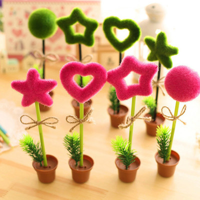 【38包邮】日韩国创意文具个性仿真植物圆珠笔可爱绿植盆栽装饰笔