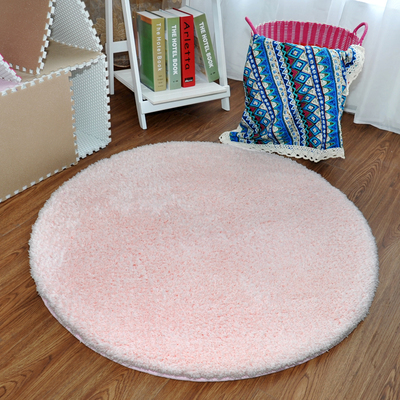 圆形丝毛地毯 弹力丝卧室客厅地毯 简约时尚加厚地垫 防滑可水洗